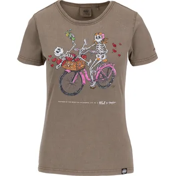 Dámská móda PitBull West Coast - dámské triko CRUISINANDBOOZIN hnědé M