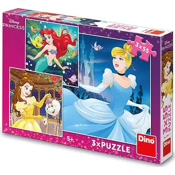 Puzzle Dino Veselé princezny 3 × 55 dílků