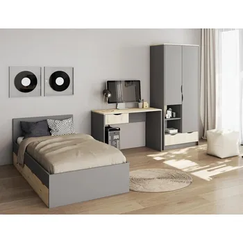 Obývací stěna Dětský pokoj Joy II, šedá / dub artisan, sestava A