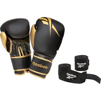Boxerské rukavice REEBOK Sada boxerských rukavic a zavinovaček Reebok 12oz 12 OZ VÍCEBAREVNÁ
