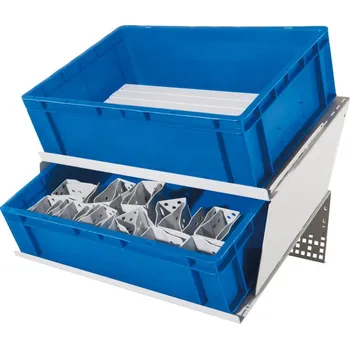 Dílenský stůl Manuflex ZB4798.7035 Nádoba stand konzoly nástavec pro nastavení 2 pracovní úrovni, šířka x hloubka = 400 x 300 mm