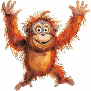 Nášivka Nažehlovačka Veselý orangutan - 6 x 6 cm