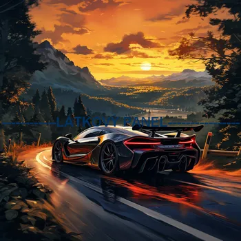 Látkový panel - Auto - AM-32 Velikost: 30x30cm, Materiál: Bavlna