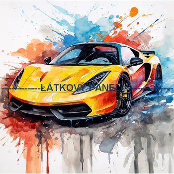 Látkový panel - Auto - AM-21 Velikost: 30x30cm, Materiál: Bavlna