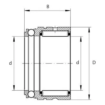 NX 15 INA Kombinované jehlové ložisko / kuličkové axiální ložisko