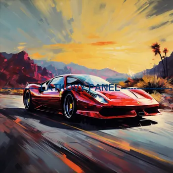 Látkový panel - Auto - AM-29 Velikost: 25x25cm, Materiál: Kočárkovina