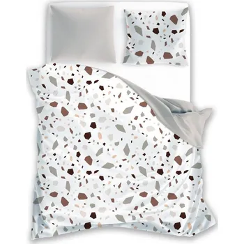 Povlečení Bavlněné povlečení BOHO 001 220x200 cm + 2x 70x80 cm terazzo/béžové