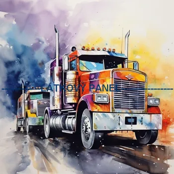 Látkový panel - Auto - AM-66 Velikost: 30x30cm, Materiál: Bavlna