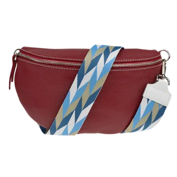 Kabelka NovaKabelka.cz Kožená italská crossbody kabelka Reni Grande Rubino s přídavným popruhem