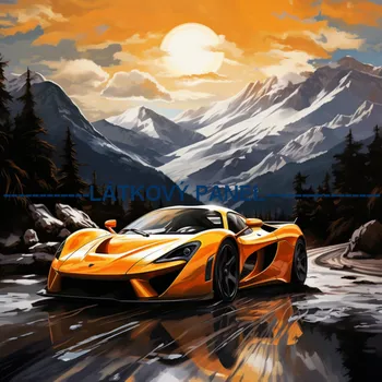 Látkový panel - Auto - AM-35 Velikost: 35x35cm, Materiál: Teplákovina nepočesaná