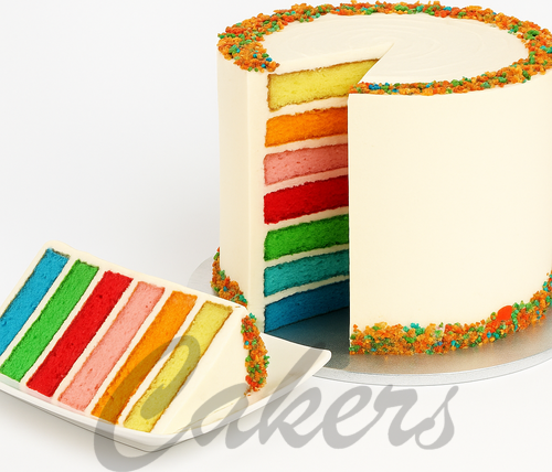 Duhový dort 7 barev korpusů + krém
