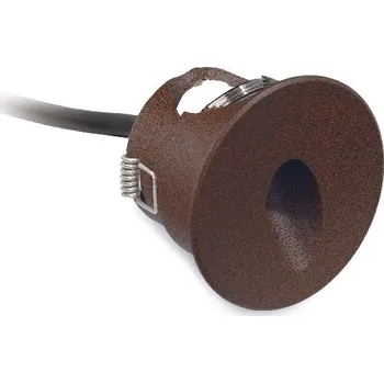 Noční světlo Linea Light 87988W70 Quara65_R, cortenové zápustné LED svítidlo do stěny, 1x2W 3000K, průměr 6,2cm, IP65