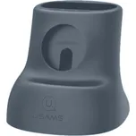 USAMS US-ZJ051 2v1 silikonový stojánek pro AirPods s prostorem na nabíjecí kabel pro Apple Watch - šedý