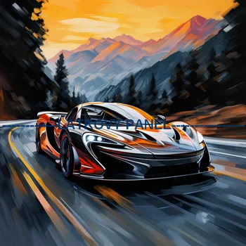 Látkový panel - Auto - AM-37 Velikost: 45x45cm, Materiál: Bavlna