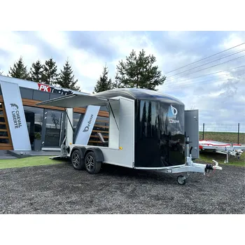 Přívěs k motorovému vozidlu Skříňový přívěs DEBON C700® s bočním výklopem, ČERNÝ