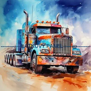 Látkový panel - Auto - AM-58 Velikost: 30x30cm, Materiál: Bavlna