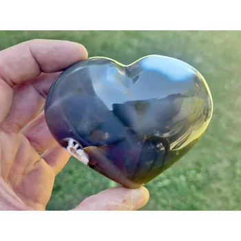 Přírodní kámen Achát hladké srdce (Madagaskar) 343g