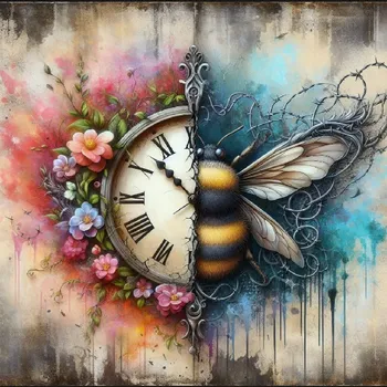 Látkový panel - Ciferník, motýl - MO-80 Velikost: 15x15cm, Materiál: Kočárkovina