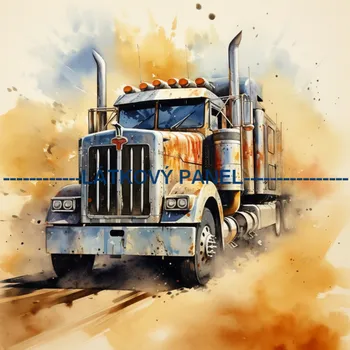 Látkový panel - Auto - AM-75 Velikost: 30x30cm, Materiál: Bavlna