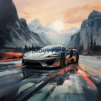 Látkový panel - Auto - AM-30 Velikost: 30x30cm, Materiál: Teplákovina nepočesaná