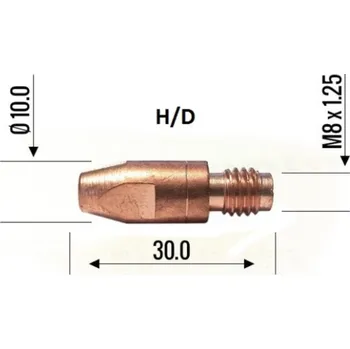 Stavební hořák Průvlak BINZEL M8/10/30, CuCrZr - 0,8 mm