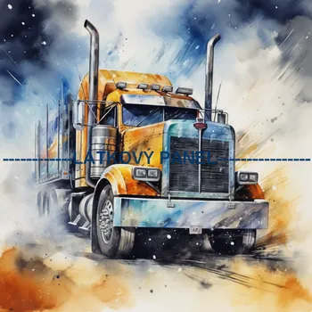 Látkový panel - Auto - AM-80 Velikost: 30x30cm, Materiál: Teplákovina nepočesaná