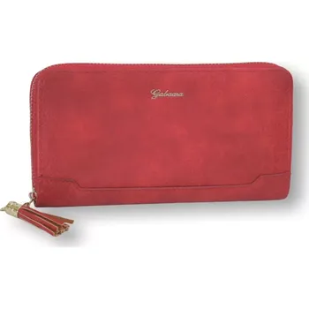 Peněženka Dámská peněženka Gabaara P4483 – červená, s 8 přihrádkami na karty, prostorem na bankovky a zipovanou mincovkou