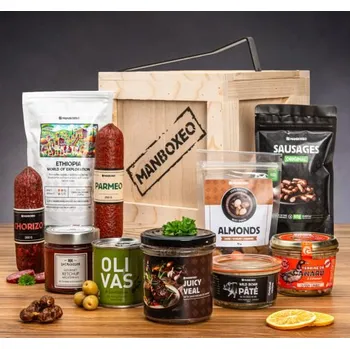Dárkový potravinový koš Manboxeo Bedna s německými delikatesami