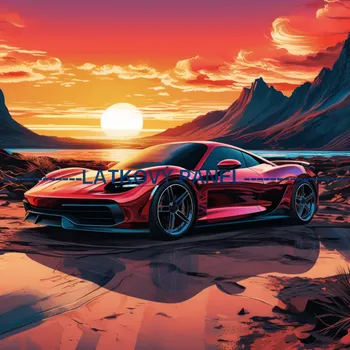 Látkový panel - Auto - AM-33 Velikost: 15x15cm, Materiál: Teplákovina nepočesaná