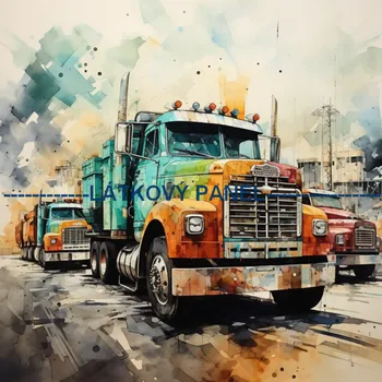 Látkový panel - Auto - AM-77 Velikost: 25x25cm, Materiál: Teplákovina nepočesaná