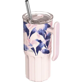 Termohrnek Quokka Nerezový termohrnek s brčkem 720 ml Umi Blue Feather