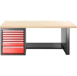 Facom JLS3-2MW7DL Pacovní stůl s dřevěnou pracovní deskou, nízká verze, 7 zásuvek