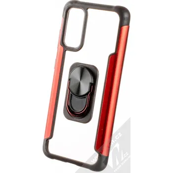 Pouzdro na mobilní telefon 1Mcz Side Shields Ring ochranný kryt pro Samsung Galaxy S20 FE, červený