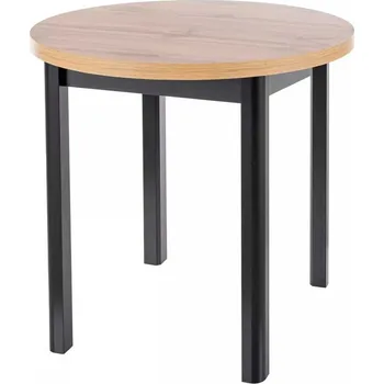 Jídelní stůl Jídelní stůl Adam - průměr 80 cm, dub artisan / černá