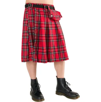 Dámská sukně kilt pánský Black Pistol - Short Kilt Tartan Red - B-2-10-060-04 - XXL