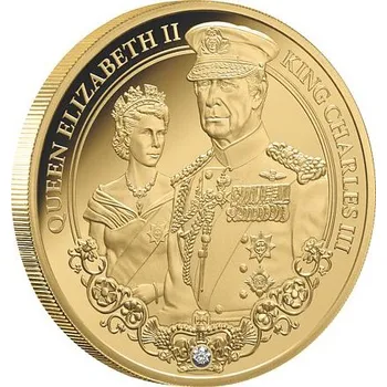 Exkluzivní zlatá mince Portraits of Power 1 Oz 2025 (v minci je vsazen DIAMANT) PROOF