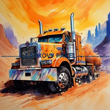 Látkový panel - Auto - AM-53 Velikost: 30x30cm, Materiál: Úplet