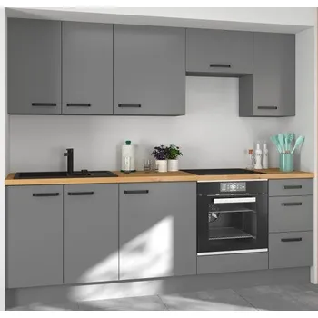 Kuchyňská linka Kuchyňská linka Nessa antracit, Sestava C, 240 cm