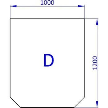 Krbová kamna Sklo pod kamna obdélník zkosené rohy 100x120 tl. 6 mm