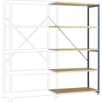 Dílenský regál Manuflex RP1105.9006 přístavný modul regálu oddělení 50 kg (š x v x h) 970 x 2000 x 300 mm ocel práškově lakováno hliník