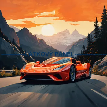 Látkový panel - Auto - AM-31 Velikost: 15x15cm, Materiál: Úplet