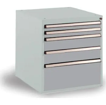 Manuflex SP1122.9006 Skříň zásuvek BASETEC stacionárně, Nutzhohe 500 mm s 5 přihrádkami, v hliníkově stříbrná podobný RA