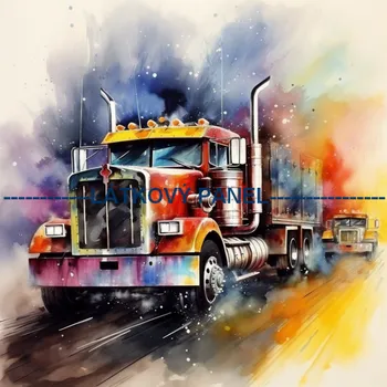 Látkový panel - Auto - AM-89 Velikost: 35x35cm, Materiál: Teplákovina nepočesaná