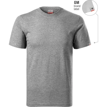 Pánské oblečení RIMECK® Malfini / Rimeck Recall R07 – unisex pracovní tričko, 200 g, extra odolné, 100% bavlna Barva: tmavě šedý melír 12 (brand label), Velikost: XL