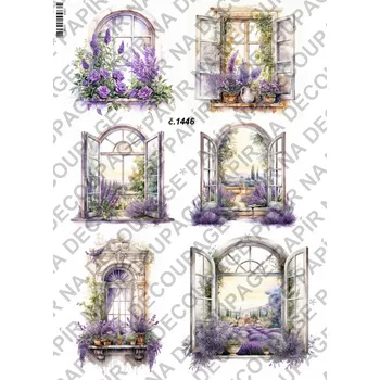 Umělecký papír Rýžový a soft papír na decoupage - Levandule - KB01446 Materiál: Soft, Rozměr: A4