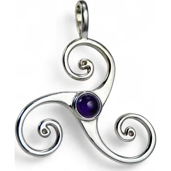 Přívěsek Keltský triskel, přívěsek, ametyst, stříbro 925/1000