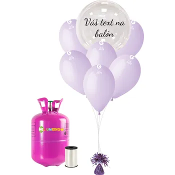Balónek Personal Personalizovaný helium párty set fialový - Průsvitný balón 11 ks