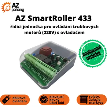 Řídící jednotka AZ SmartRoller 433 – inteligentní řídicí jednotka pro ovládání trubkových motorů (220V) s ovladačem