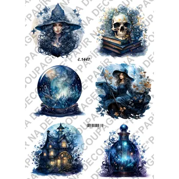 Umělecký papír Rýžový a soft papír na decoupage - Magie, tajemno - KB01447 Materiál: Soft, Rozměr: A4