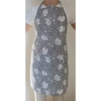 Kuchyňská zástěra Kuchyňská zástěra květy šedo-bílé